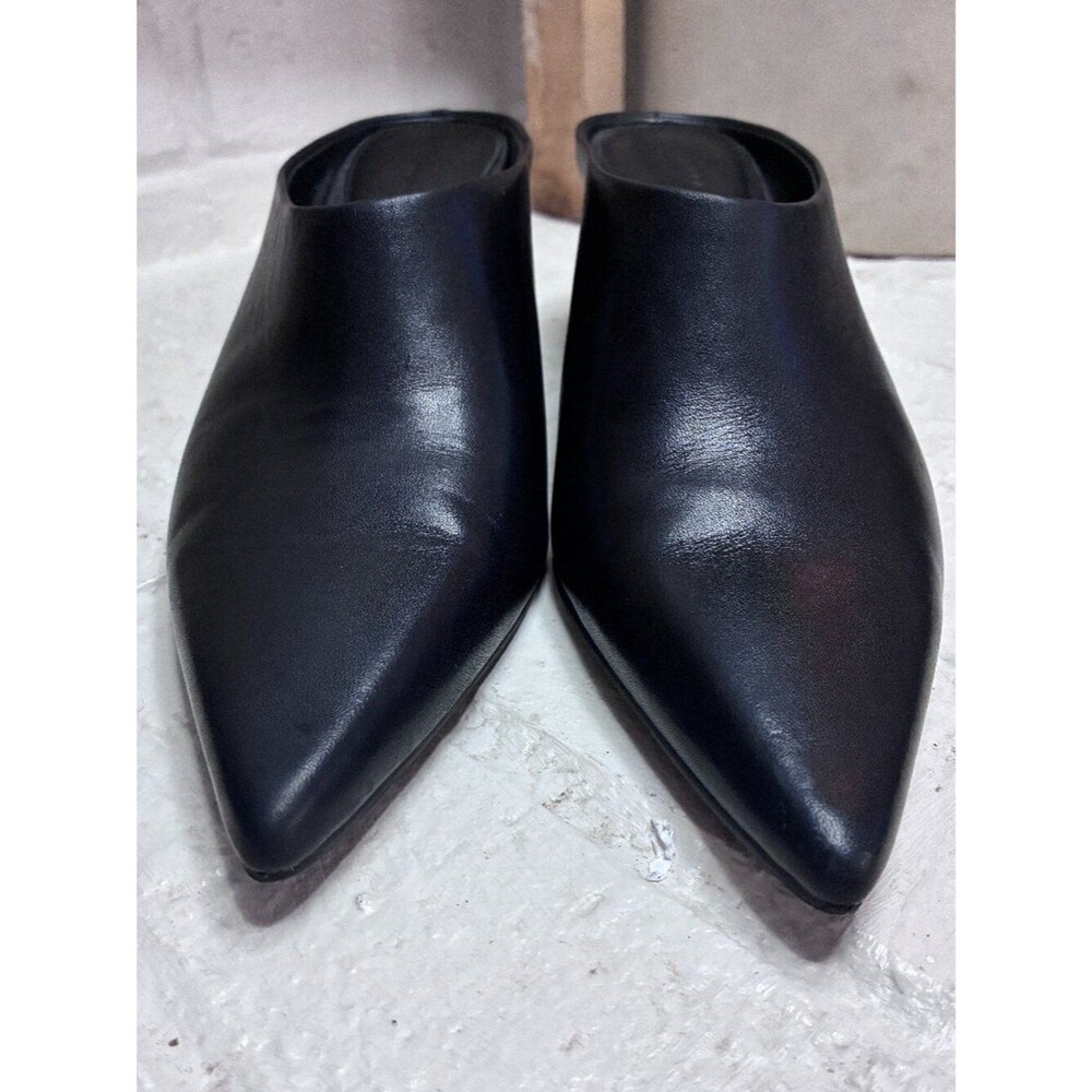 Rebecca Minkoff Tabitha Mule Heeled Slip On Shoe - Size 6 - Black Leather